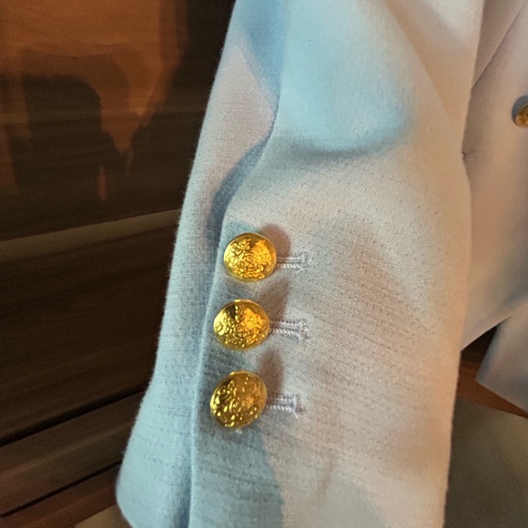 Patty Kim Women's Sky Blue Blazer with Gold Accents - Picture 7 of 8